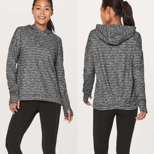 Lululemon Extra Mile Hoodie Womens 4 Black White Running Rulu Long Sleeve W3AZAS
